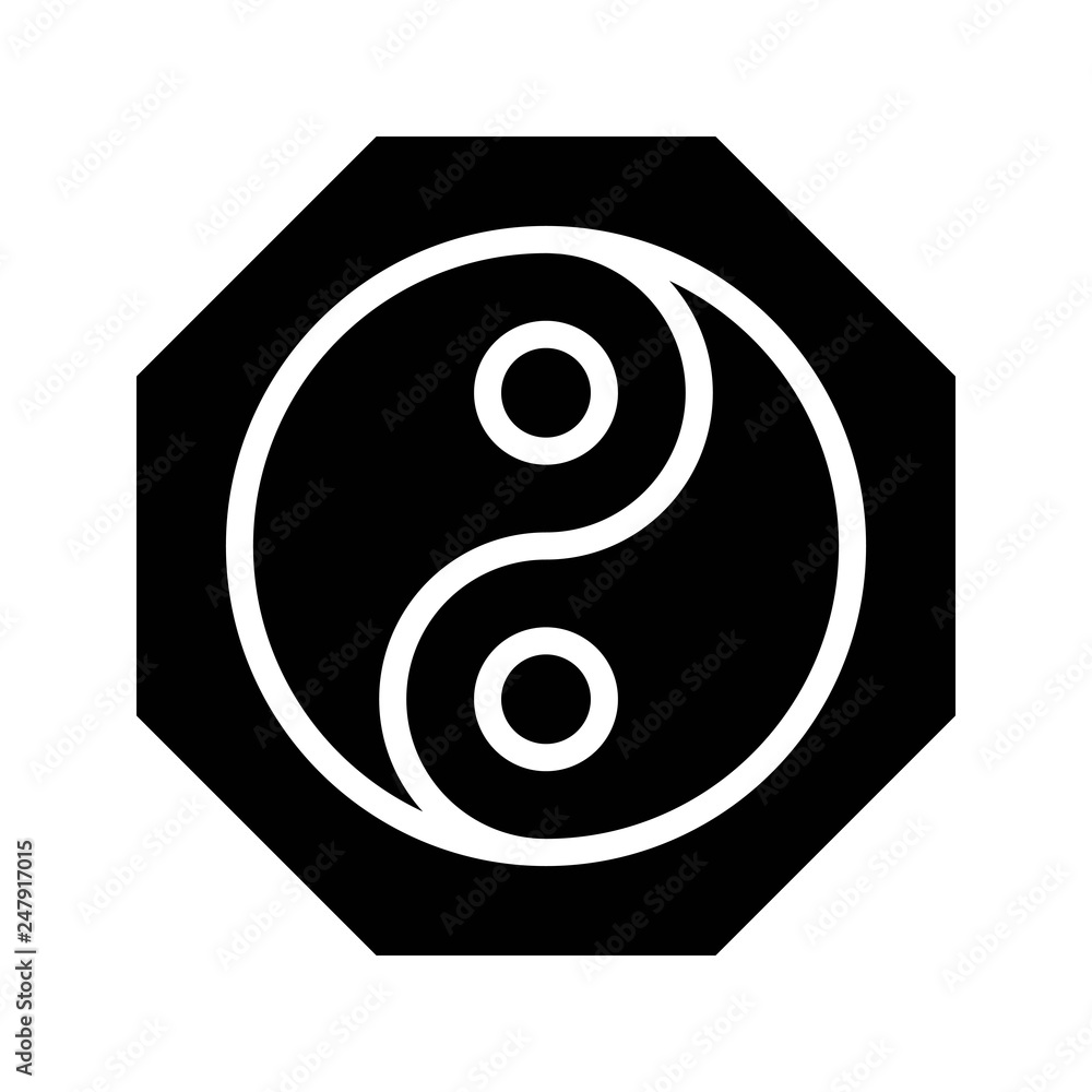 Yin and yang vector, Chinese lunar new year solid style icon Yin and yang vector, Chinese lunar new year solid style icon