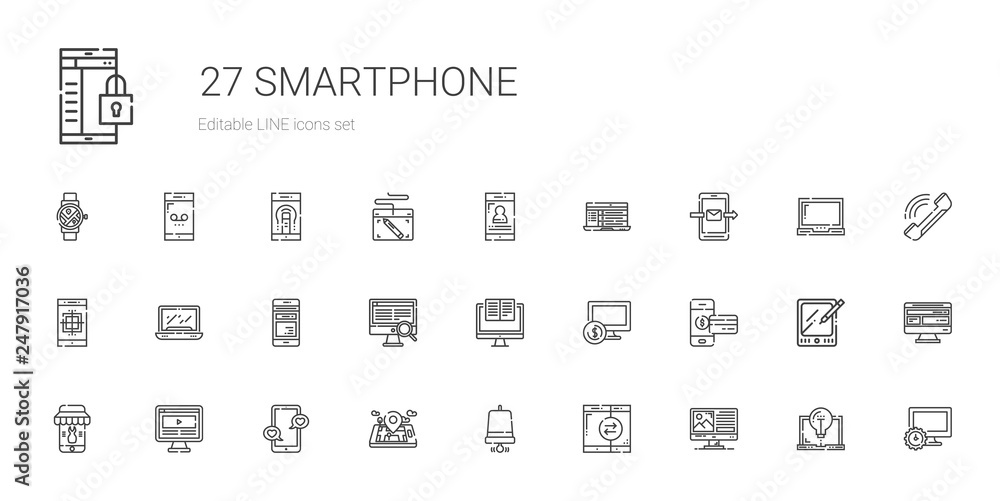 smartphone icons set smartphone icons set