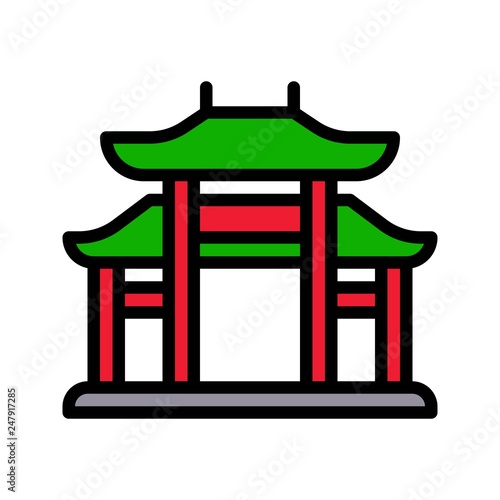 Chinese architectural arch vector, Chinese lunar new year filled icon