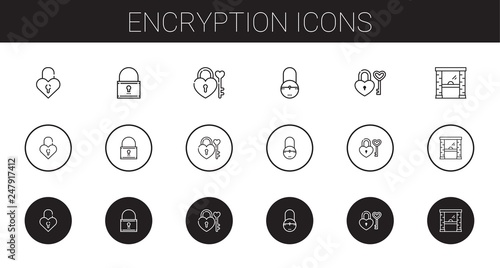 encryption icons set