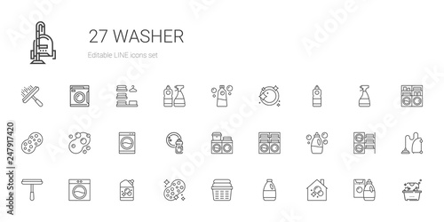 washer icons set