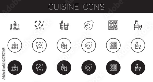 cuisine icons set