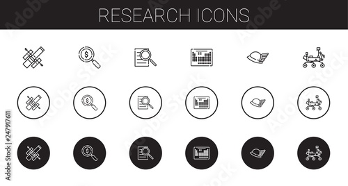research icons set