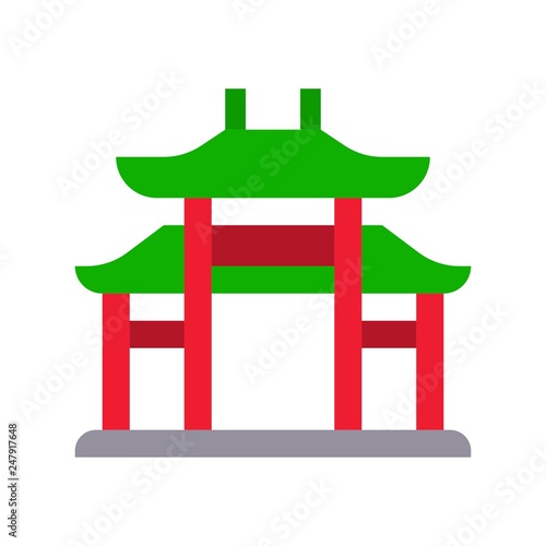 Chinese architectural arch vector, Chinese lunar new year flat style icon
