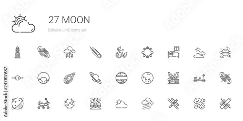 moon icons set