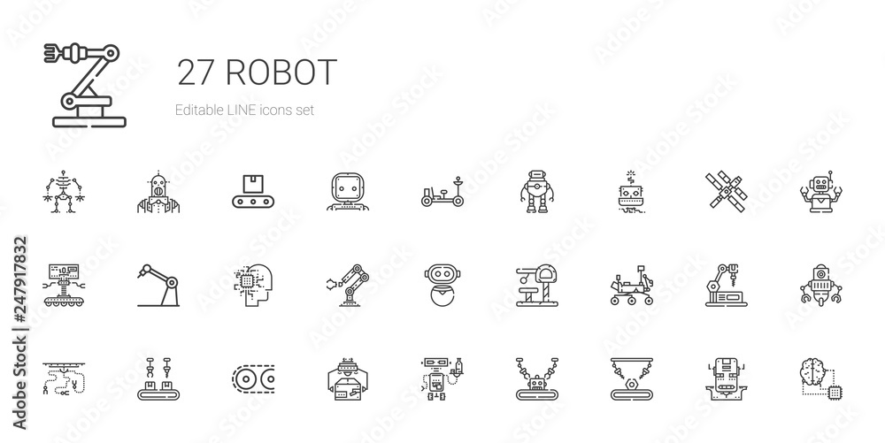 robot icons set robot icons set