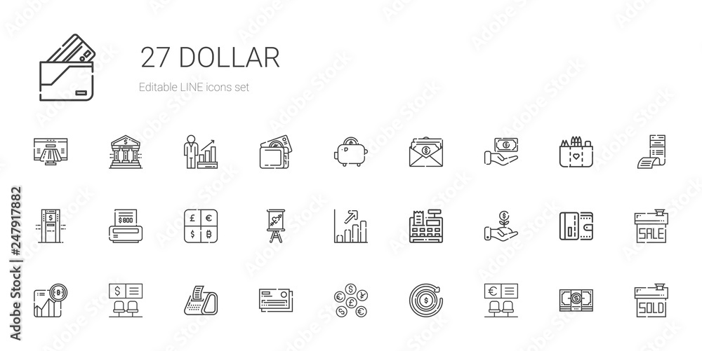 dollar icons set