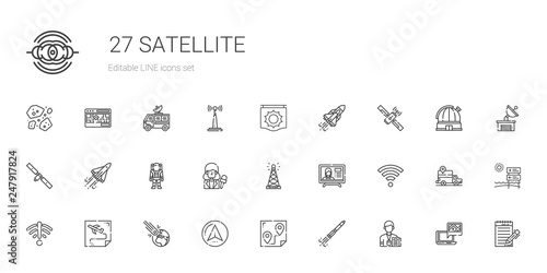 satellite icons set