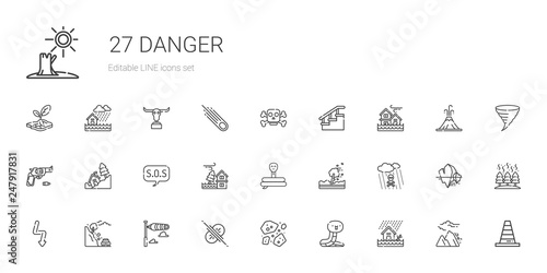 danger icons set