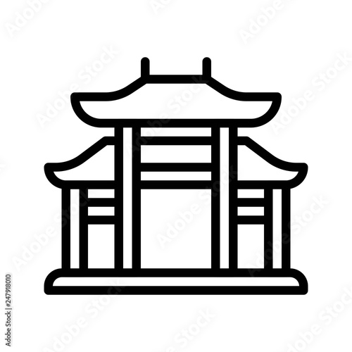 Chinese architectural arch vector, Chinese lunar new year line style icon