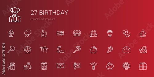 birthday icons set