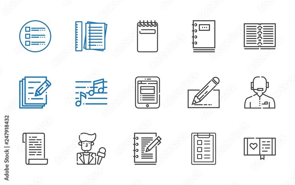 notepad icons set