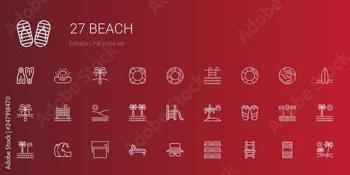 beach icons set