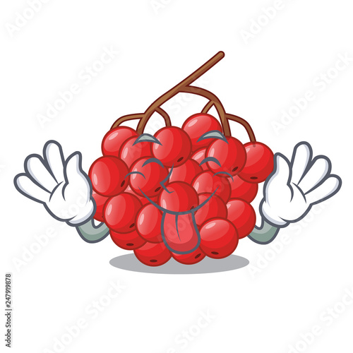 Tongue out rowan berries isolated with the mascot