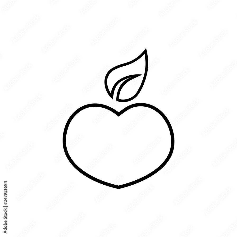 Simple Isolated peach illustration on white Simple Isolated peach illustration on white