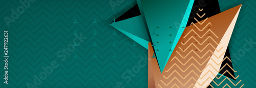 3d triangular shapes geometric background. Origami style pattern with triange shapes for decorative design. Poster design. Line design. Modern presentation template