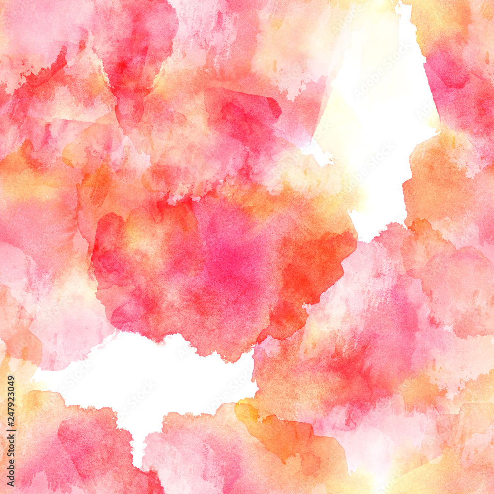 Fototapeta premium A seamless background pattern in pink, with abstract brush strokes and splashes. A romantic pastel watercolour repeat print