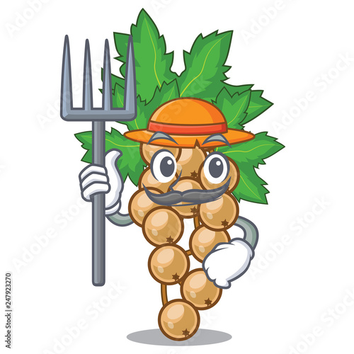 Farmer white currant isolated with the cartoons
