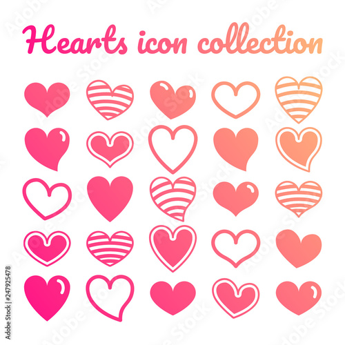 Set icone cuore risorsa grafica collezione vettoriale decorazione colorato amore photo