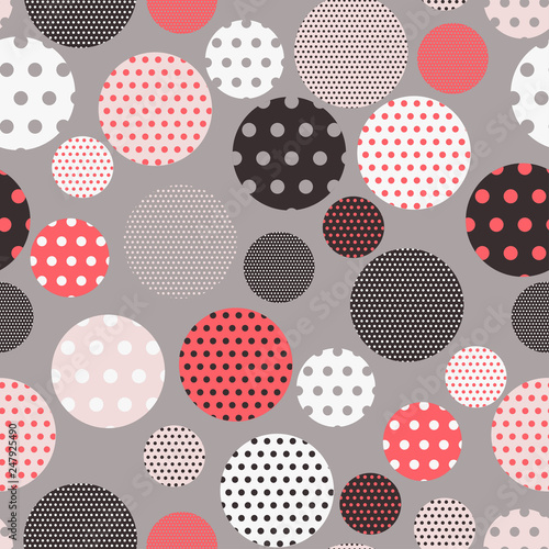 dots circles seamless tile in brown red shades
