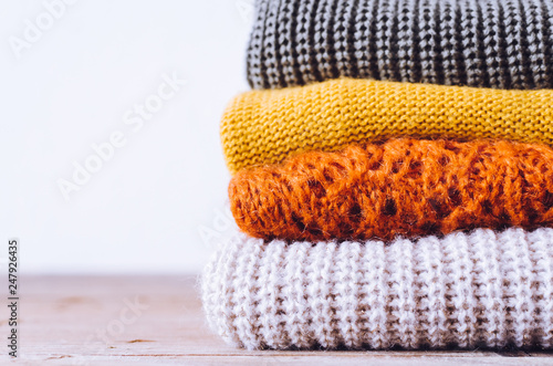 Knitted wool sweaters