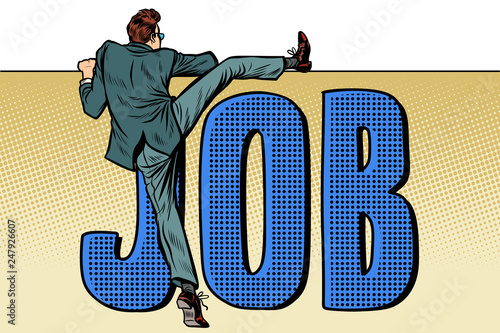 employee looking for work. job word inscription