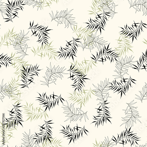 Seamless pattern. Green leaves