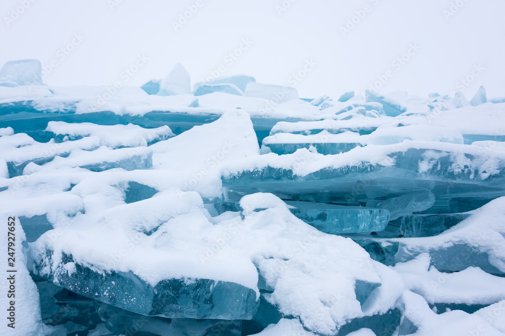 Ice hummocks of Lake Baikal