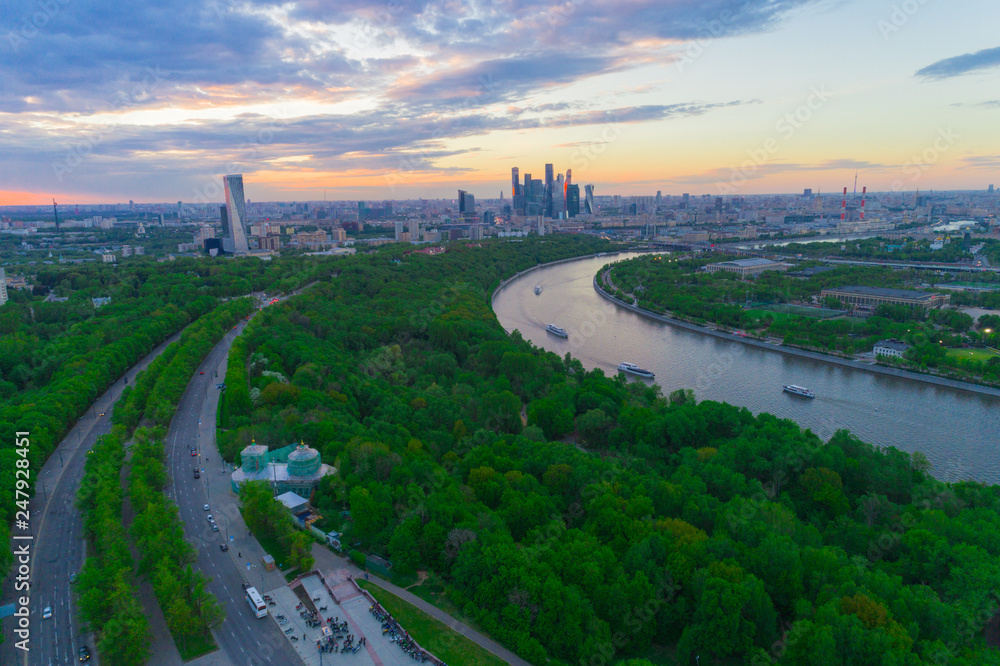 Stadium Luzniki at Moscow, Russia, aerial view.