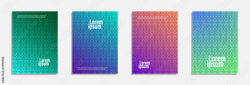 Colorful and modern cover design. Set of geometric pattern background Colorful and modern cover design. Set of geometric pattern background