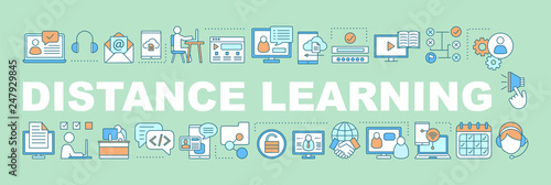 Distance learning word concepts banner