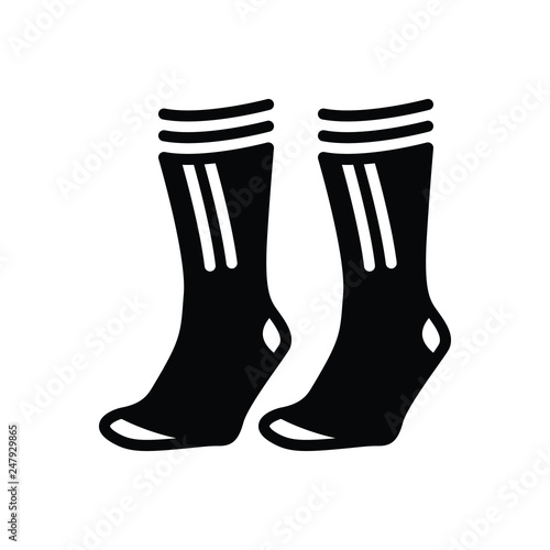 Black solid icon for socks 