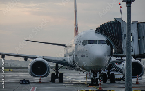 Passenger airplane at Istanbul Airport (SAW)