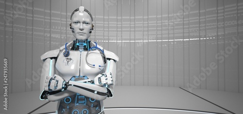 Humanoider Roboter als Arzt Medizin 4.0 – Stock-Illustration | Adobe Stock