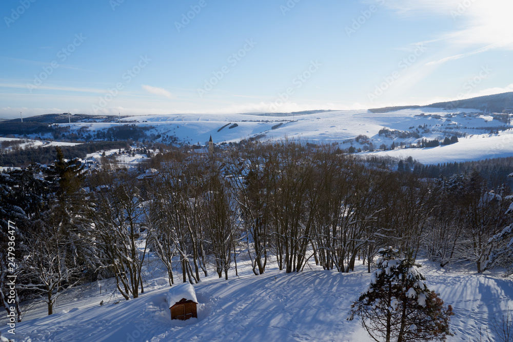 Winterlandschaft im Erzgebirge rund um Oberwiesenthal und den Fichtelberg