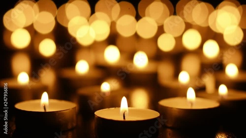 Candles on Dark Background for Thanksgiving, Valentines Day, Happy Birthday, Memorials, Festive, Christmas and Romance