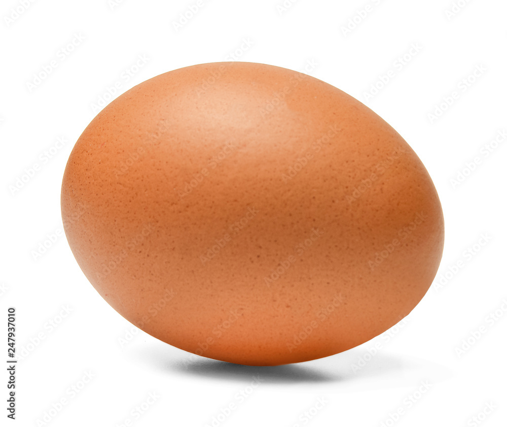 Brown chicken egg on white isolated background. Close-up. Shadow. Brown chicken egg on white isolated background. Close-up. Shadow.