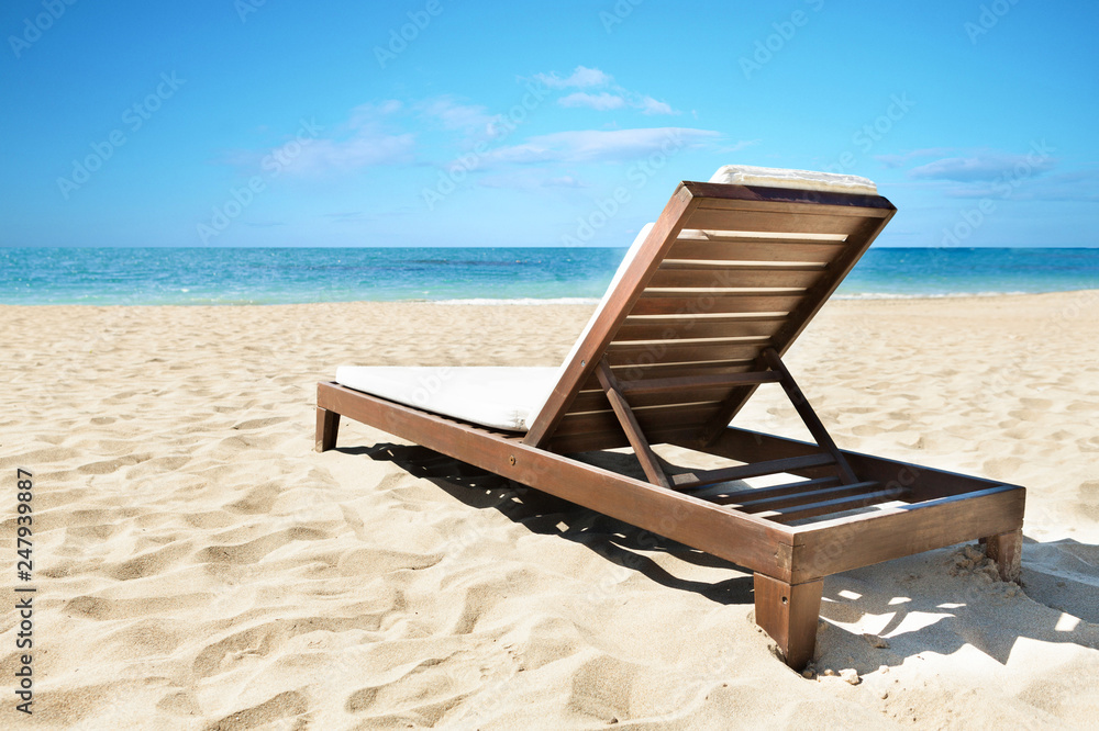 Deckchair on a tropical beach