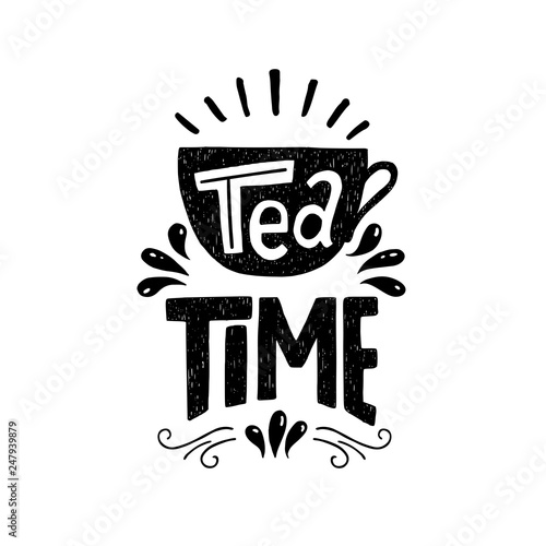 Tea Time hand drawn phrase
