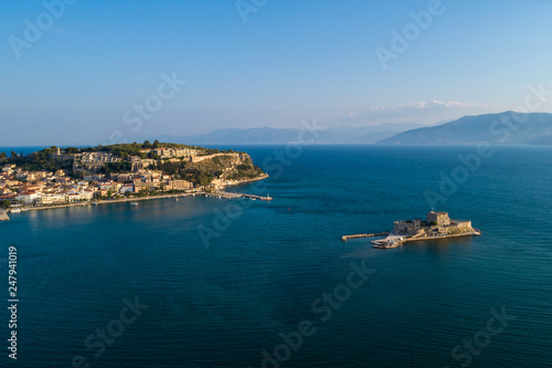 Fototapeta Naklejka Na Ścianę i Meble -  Aerial view of Old Venetian fortress on the island of Bourtzi, Nafplion, Greece