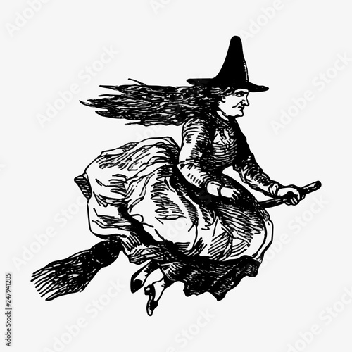 Witch on a broomstick
