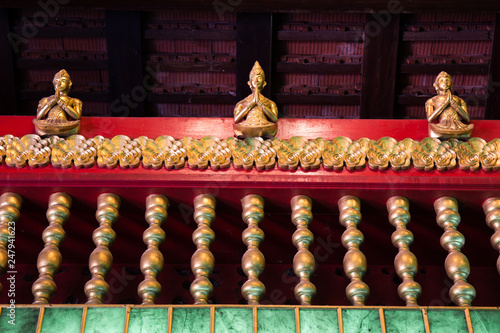 Balustrade of Thai Church at Wat Phra Kaeo - Chiang Rai, Thailand photo