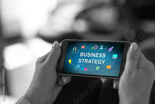 Business strategy concept on a smartphone