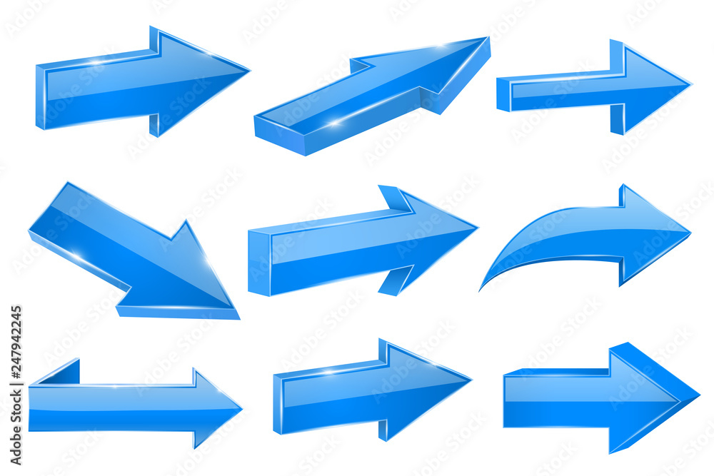 Blue straight shiny arrows Blue straight shiny arrows