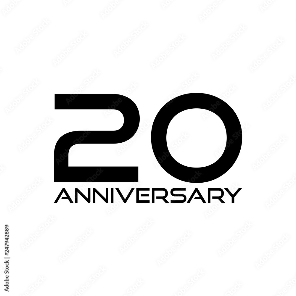 20 Year Anniversary sign or icon, Template Design Illustration