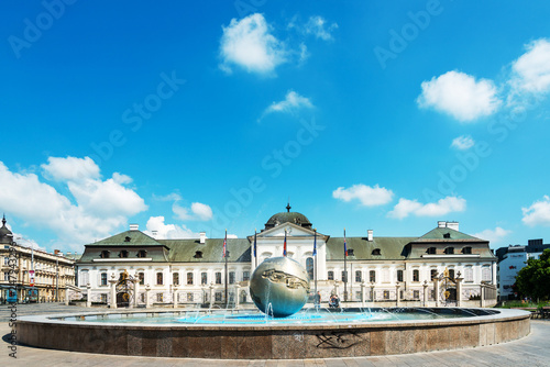 BRATISLAVA, SLOVAKIA - June 27, 2018: Grassalkovich Palace is a palace in Bratislava and the residence of the president of Slovakia photo