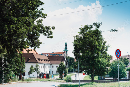 BRATISLAVA, SLOVAKIA - June 27, 2018: Street view of downtown in Bratislava, Slovakia