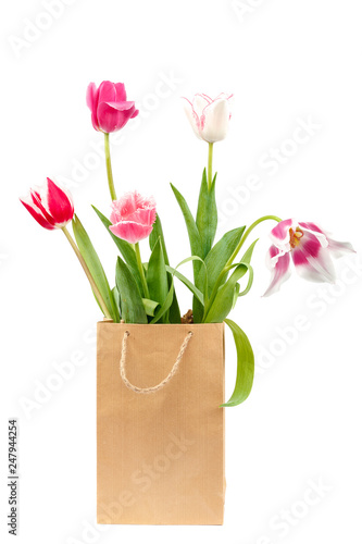 Tulips flowers bouquet isolated on white background