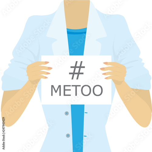 Female holding paper list with text that read me too