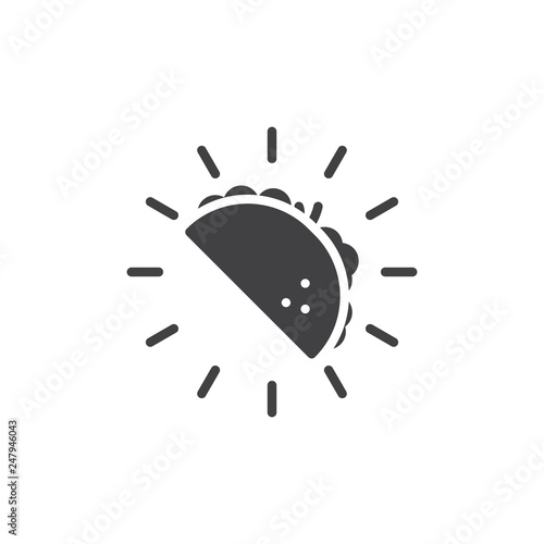 Taco mexican food vector icon. filled flat sign for mobile concept and web design. Taco fast food simple solid icon. Symbol, logo illustration. Pixel perfect vector graphics